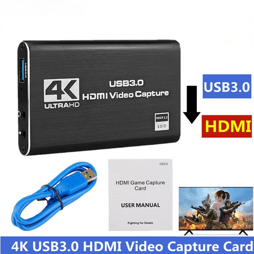 Capture Card Hdmi - Karta przechwytywania wideo 4K USB 3.0,