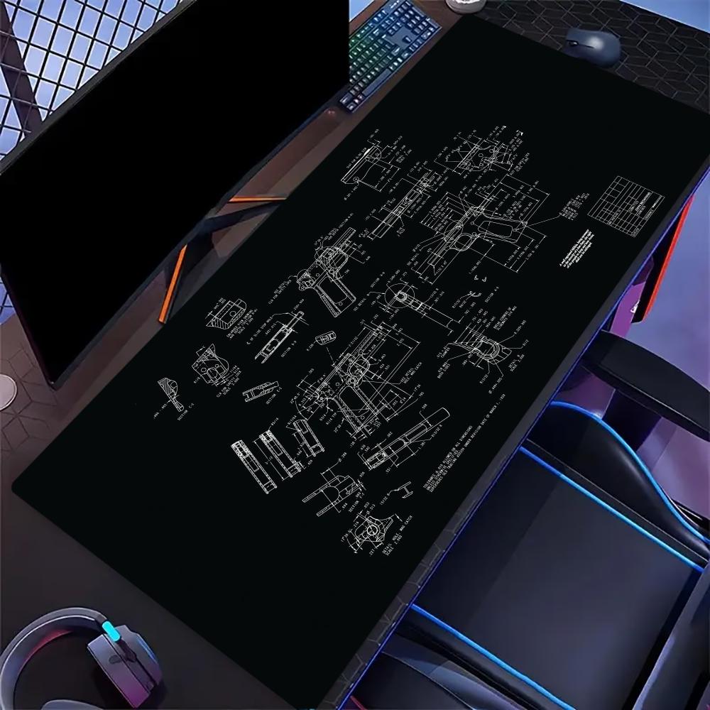 Pc Gaming Drawing - Podkładka pod mysz z rysunkiem planu