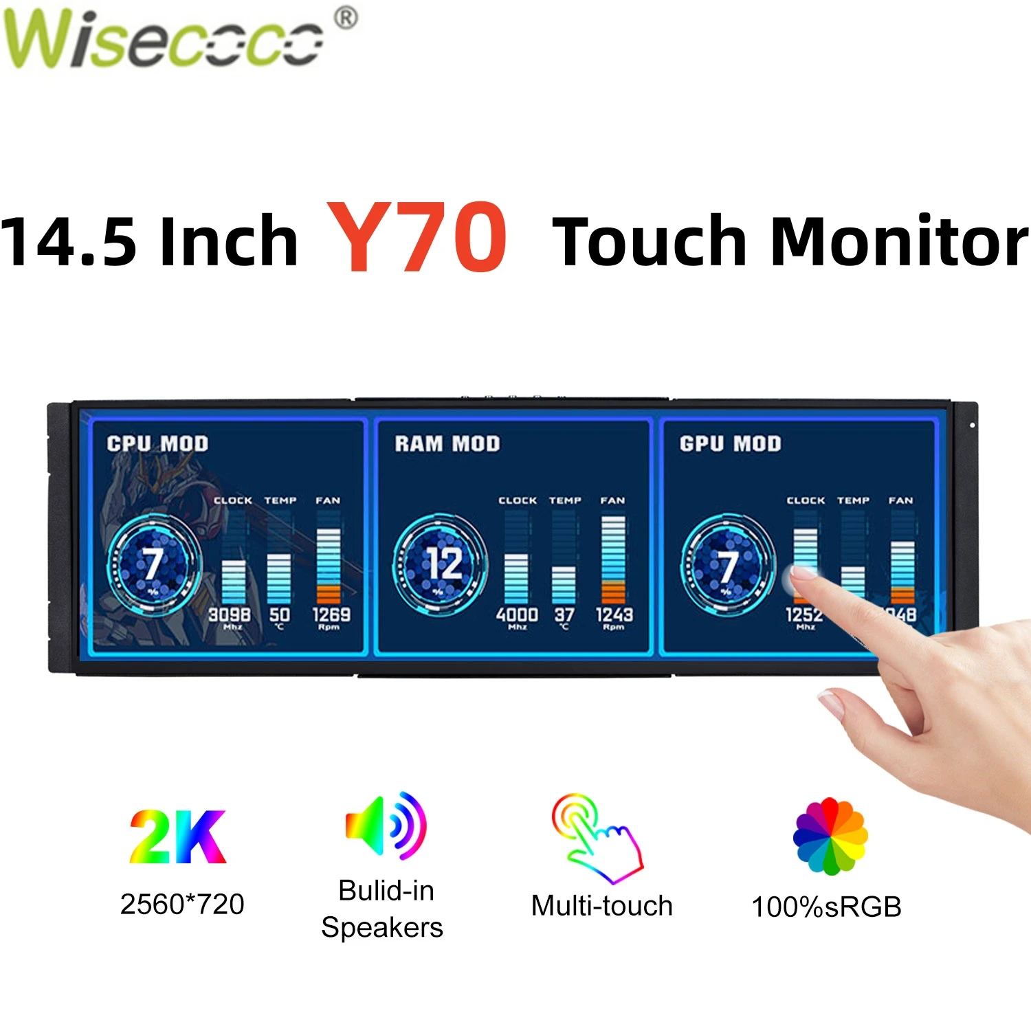 Pc Gaming Y70 - Wisecoco 12.6/14.5 cala 2K IPS PC