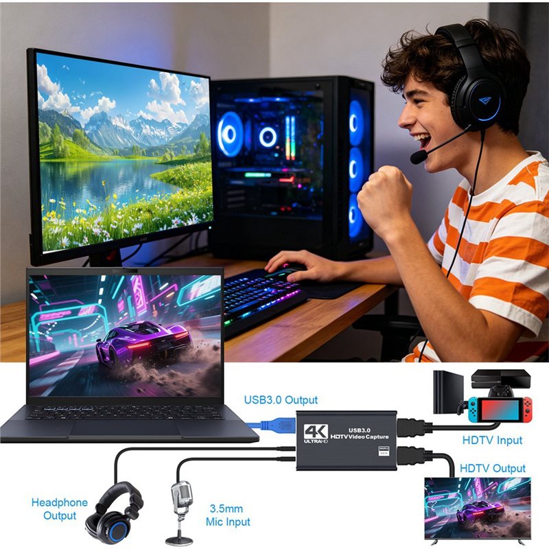 AT82-Game Karta przechwytywani – Capture Card Hdmi recenzja i cena